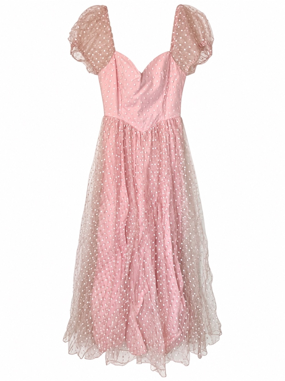 *coming soon* Vintage Handmade 80s Prom Dress pink and white polkadot